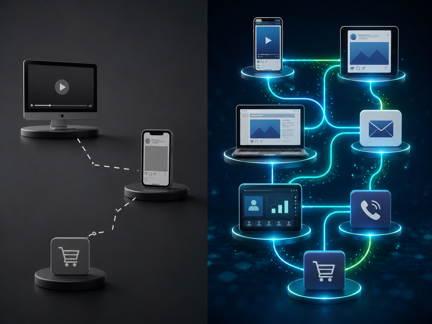 Fragmented vs connected digital systems
