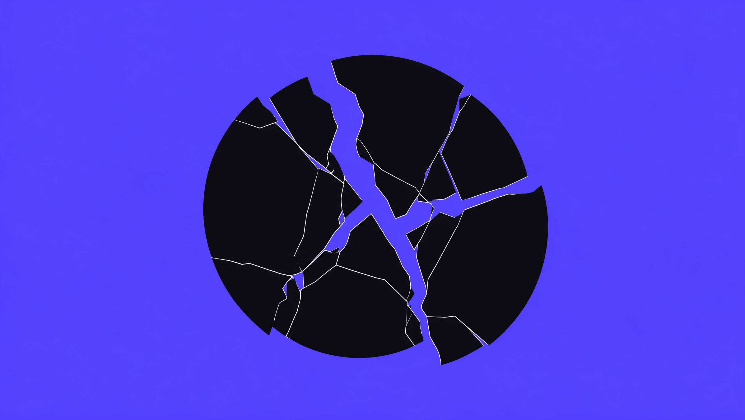 Shattered circle representing fragmented tracking signal