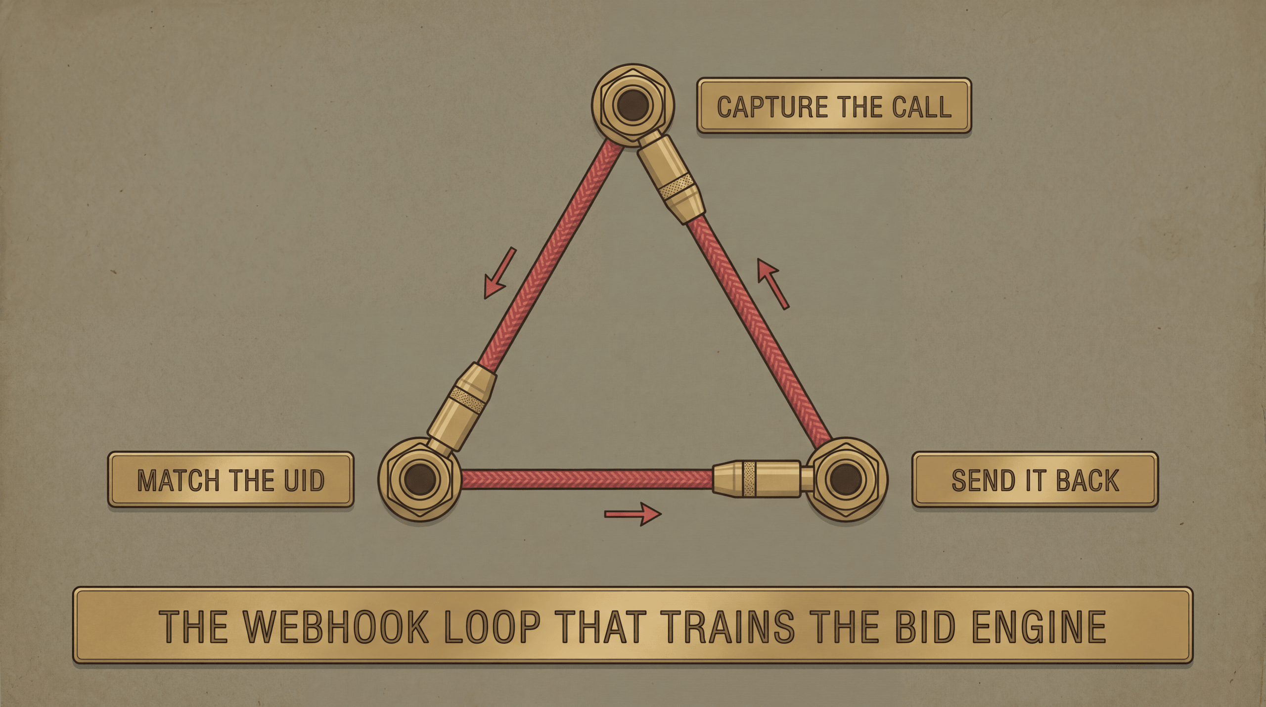 Three connected jacks labelled capture the call, match the UID, send it back, forming a loop